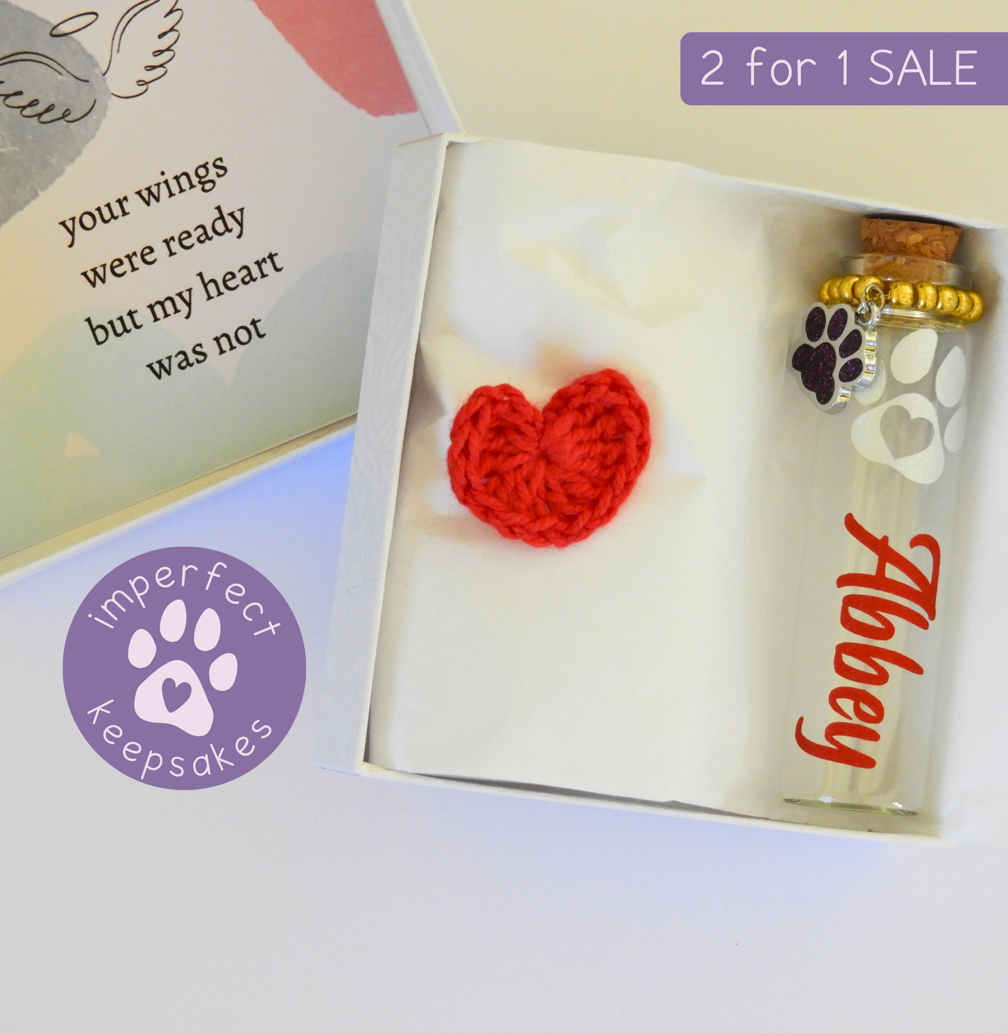 2 for 1 sale | Imperfect Pet Memorial Keepsake Bottles