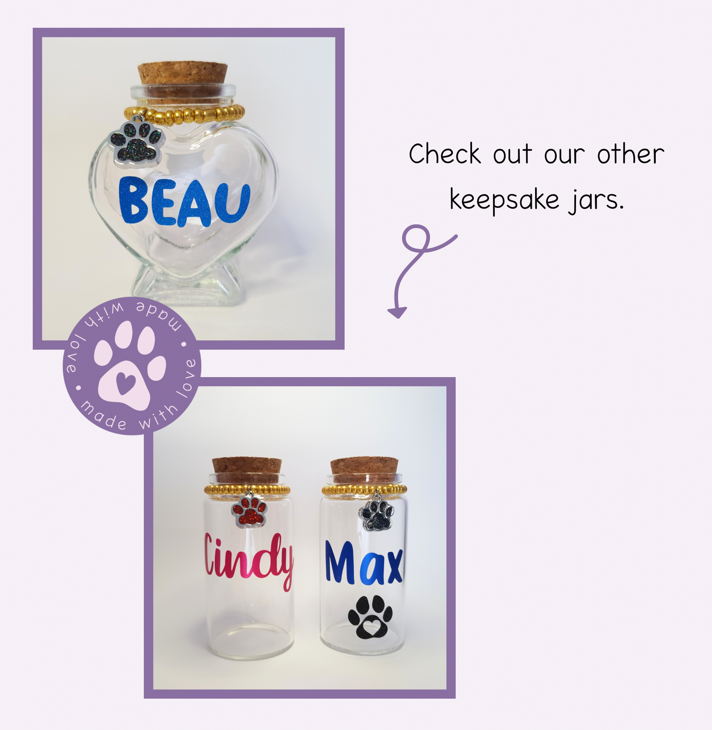 Check out our other keepsake bottles by visiting the Keepsakes section on our website.