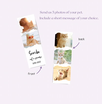 Each bookmark is double-sided and fits 5 photos in total.