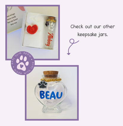Check out our other keepsake bottles by visiting the Keepsakes section on our website.